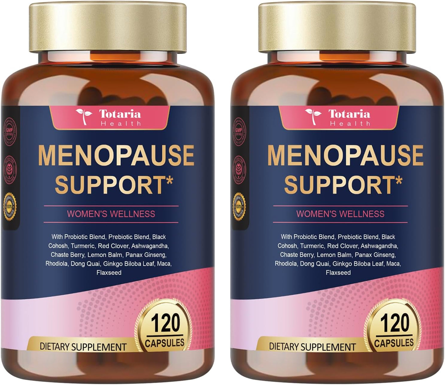 2 Packs, Complete Menopause Supplements for Women, 40-in-1 Hormone Balance for Women Night Sweats Relief*, Hot Flashes, w/Black Cohosh, Probiotics, DIM, Vitex, Dong Quai, Red Clover