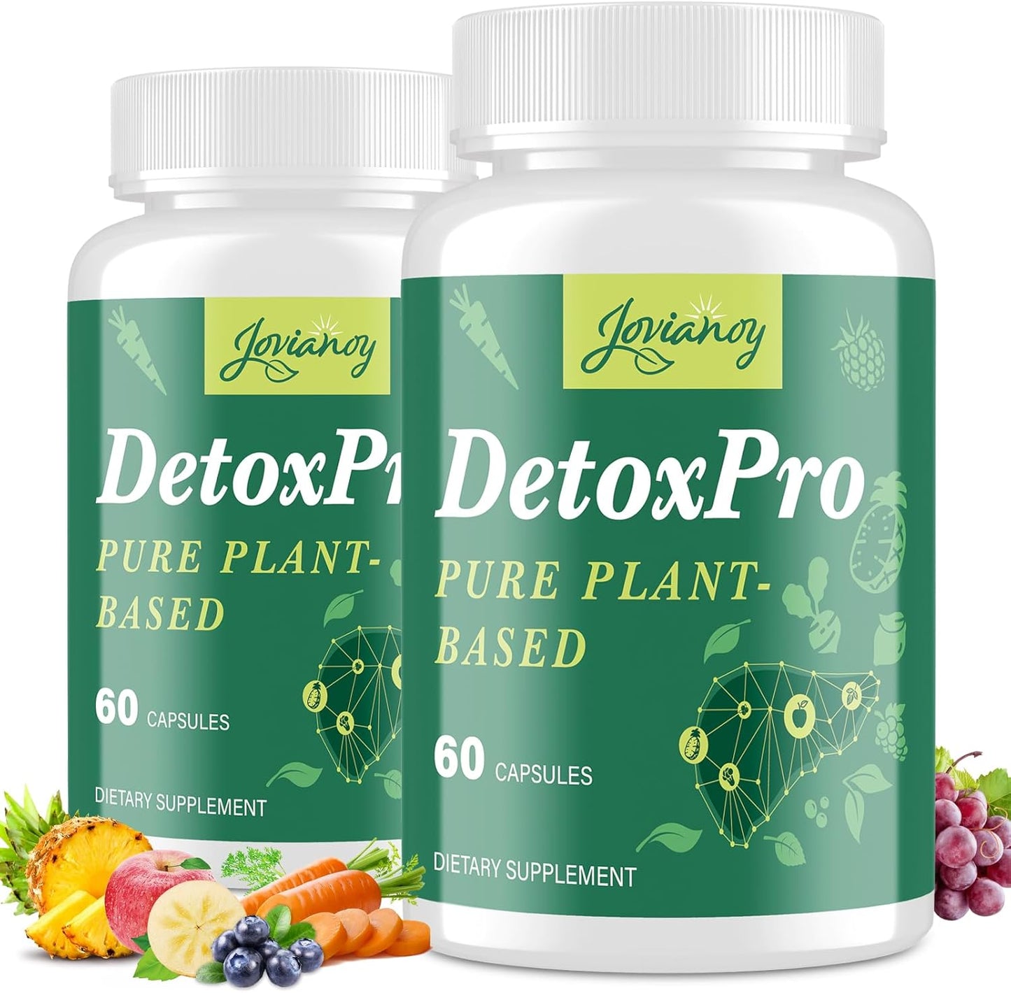 1000 MG Detox & Cleanse Capsules, 26-in-1 Plant-Based Formula for Detoxification, Detox Supplement for Women & Men, Natural Trace Binder, Liver, Antioxidant & Digestive Function, Vegan, 120 Counts