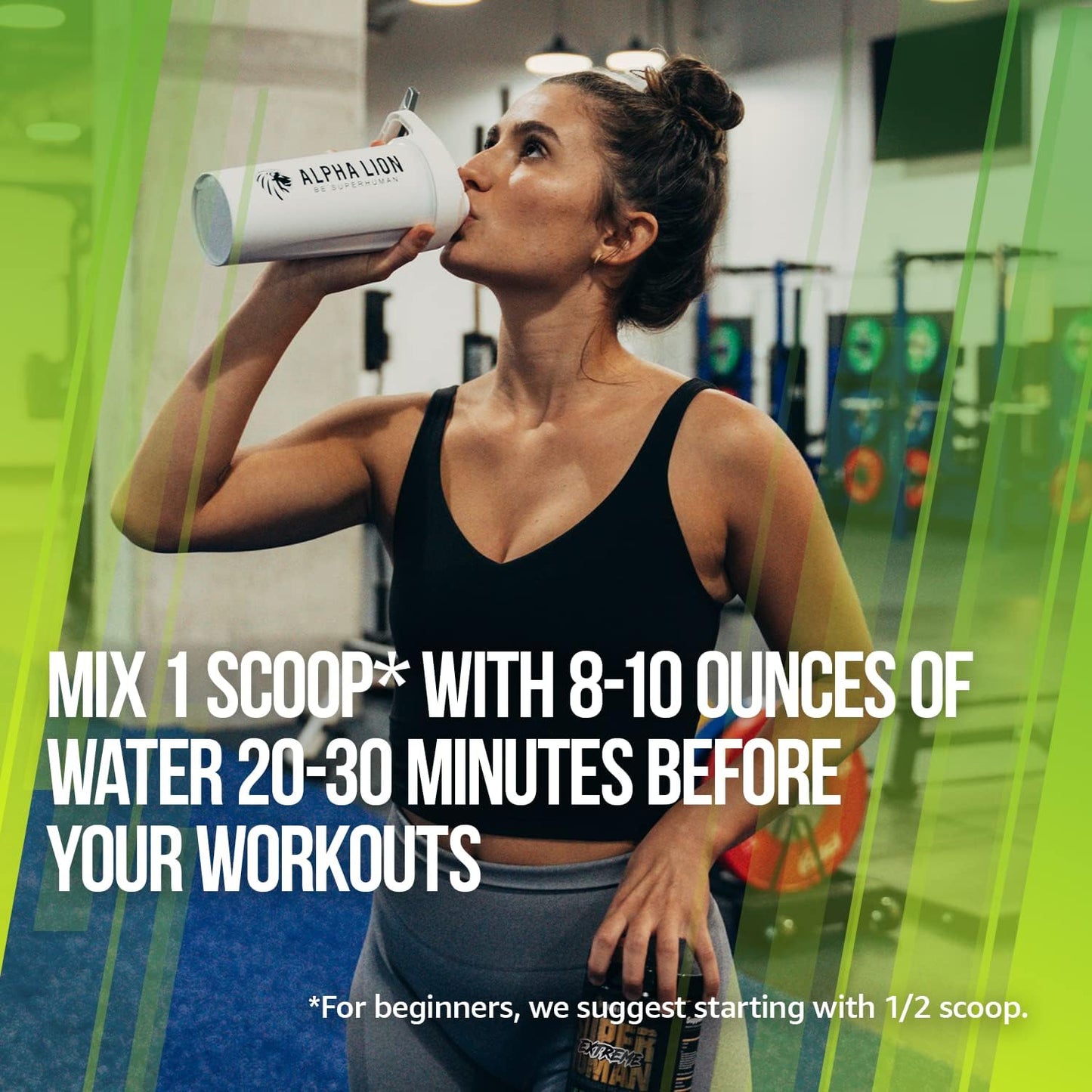 ALPHA LION Superhuman Extreme High Stim Pre Workout Powder, Beta Alanine, L-Taurine & 356mg Tri-Source Caffeine for Sustained Energy, Nitric Oxide & Citrulline for Pump (21 Servings, Sour Gummy Bear)