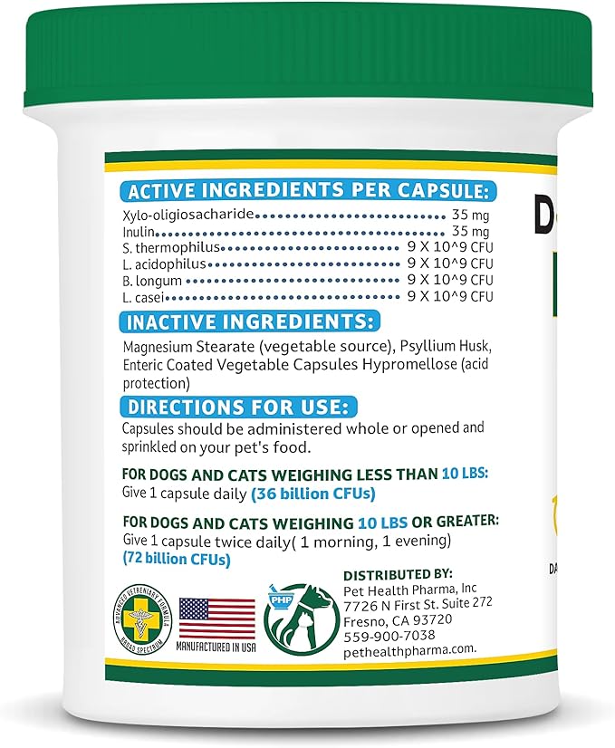 NEPHROMAX™ Synbiotic Capsules for Kidney Support for Dogs & Cats (120 Small Capsules) - Advanced Next-Generation Enteric detoxifying Blend of Pre & Probiotics Kidney Support U.S.A (120 Caps)