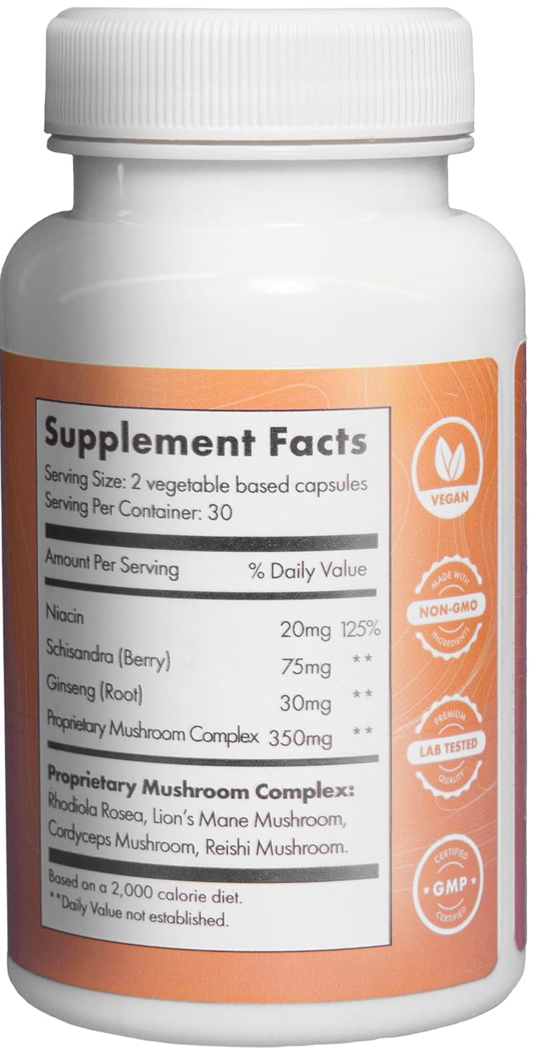 ENRICH Adaptogen Supplement – Doctor-Formulated Blend for Energy, Focus and Attention, and Mood Support | Natural Adaptogen Formula with Clinically Sourced Ingredients | Vegan, Non-GMO | 30 Servings