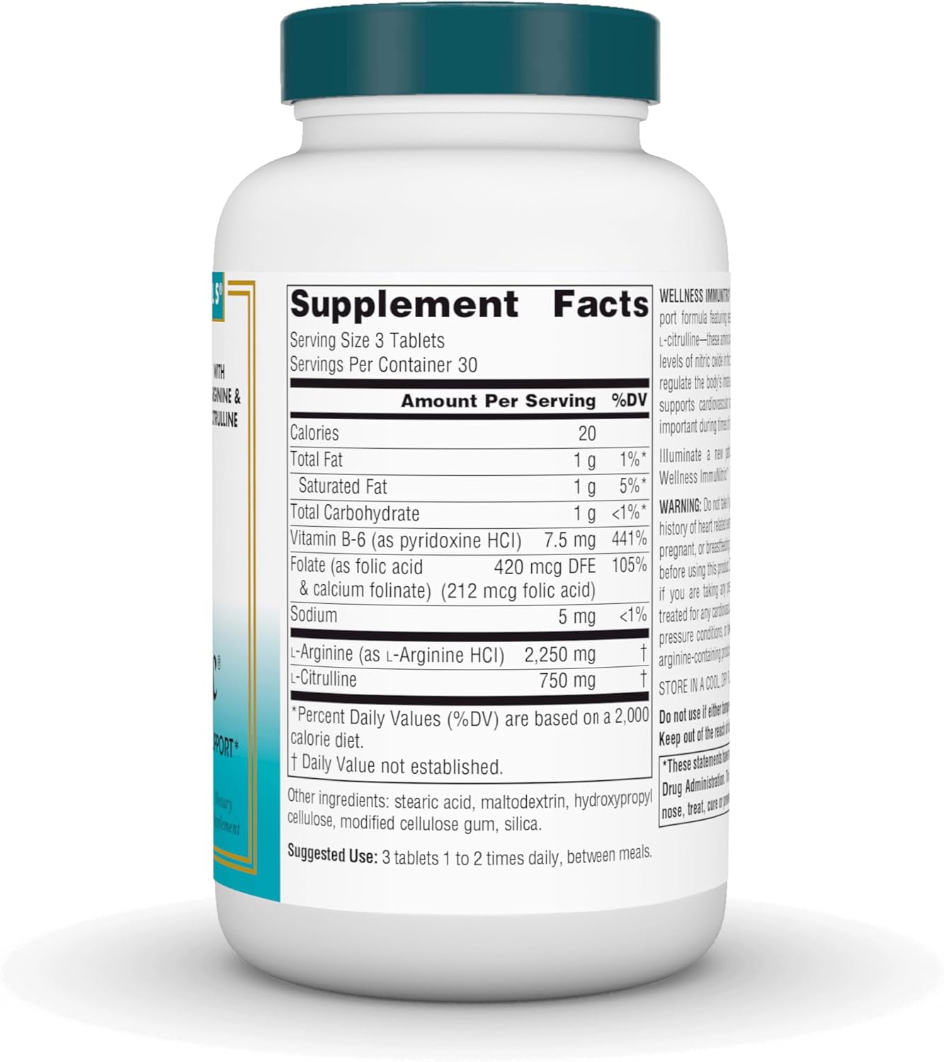 Source Naturals Wellness Immunitric, Nitric Oxide Builder for Immune System Support* - 90 Tablets