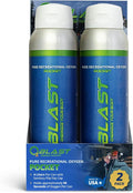 O2 Blast - Pure Oxygen Supplement - Filled with 99.99% Pure Oxygen to Support Fast Recovery, Increase Stamina & Enhance Focus for High Altitude and Action Sports, 4L Portable Can Flip-Top Cap, 2-Pack