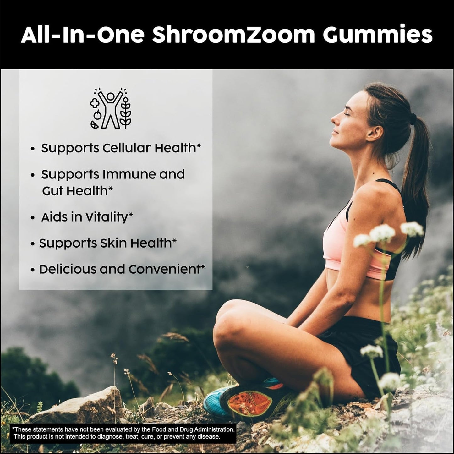 15in1 Mushroom Gummies with Lion's Mane Turkey Tail Cordyceps Reishi Chaga Sweet Toot Maitake Meshima Poria Cocos Shiitake Tremella, Oyster Agaricus Mushrooms for Men and Women Supplement - 2Pack