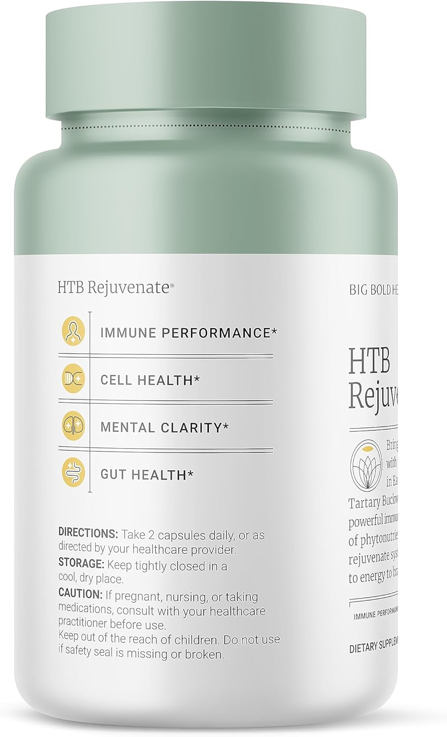 2 Month Supply - Big Bold Health HTB Rejuvenate - Immune Health Support Supplement - Himalayan Tartary Buckwheat Supplement for Immune Rejuvenation and Immune Support (120 Capsules)