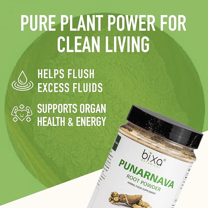 bixa BOTANICAL Punarnava Powder | Natural Detox and Fluid Balance Support | Boerhavia diffusa | 200 Grams / 7 OZ | Ayurvedic Herbal Supplement | Gluten Free, Non-GMO, Steam Treated, Vegan, 100% Pure