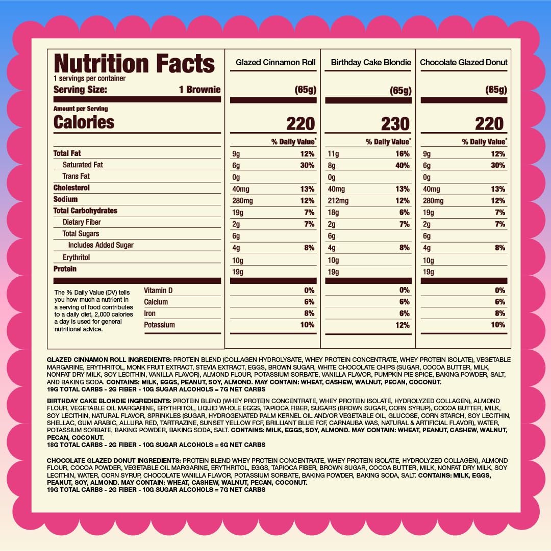 Prime Bites Protein Brownie from Alpha Prime Supplements | High Protein, Collagen Fortified Low Sugar Treat | Delicious Snack | 12 Bars per Box (Variety Pack)