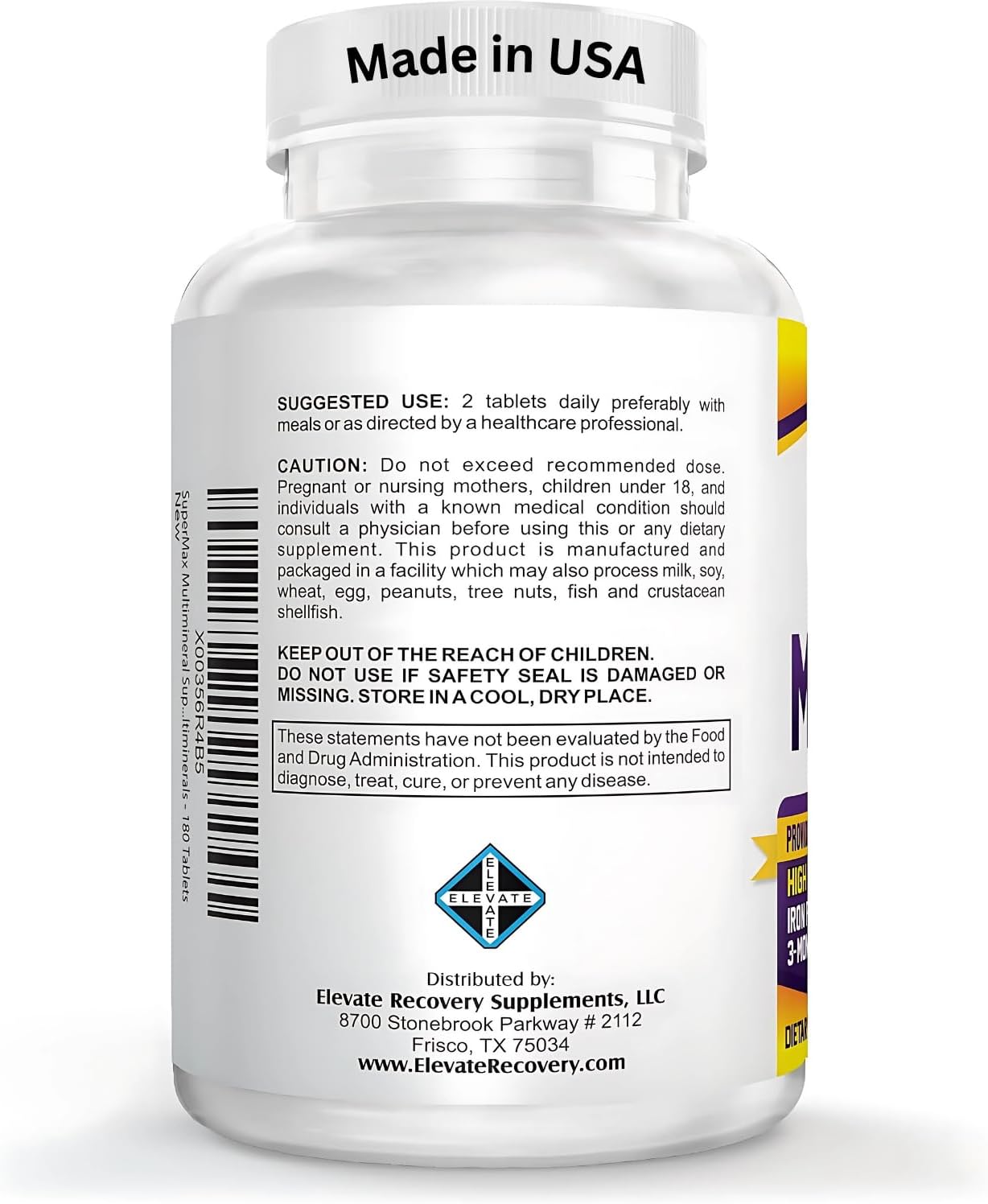 3-Month Multimineral Supplement (Iron Free) Natural Multiminerals | High-Potency Multi Mineral Supplements (15-in-1) Blended Minerals Formula | Mineral Complex | 90-Day Bulk Supply | 180 Tablets