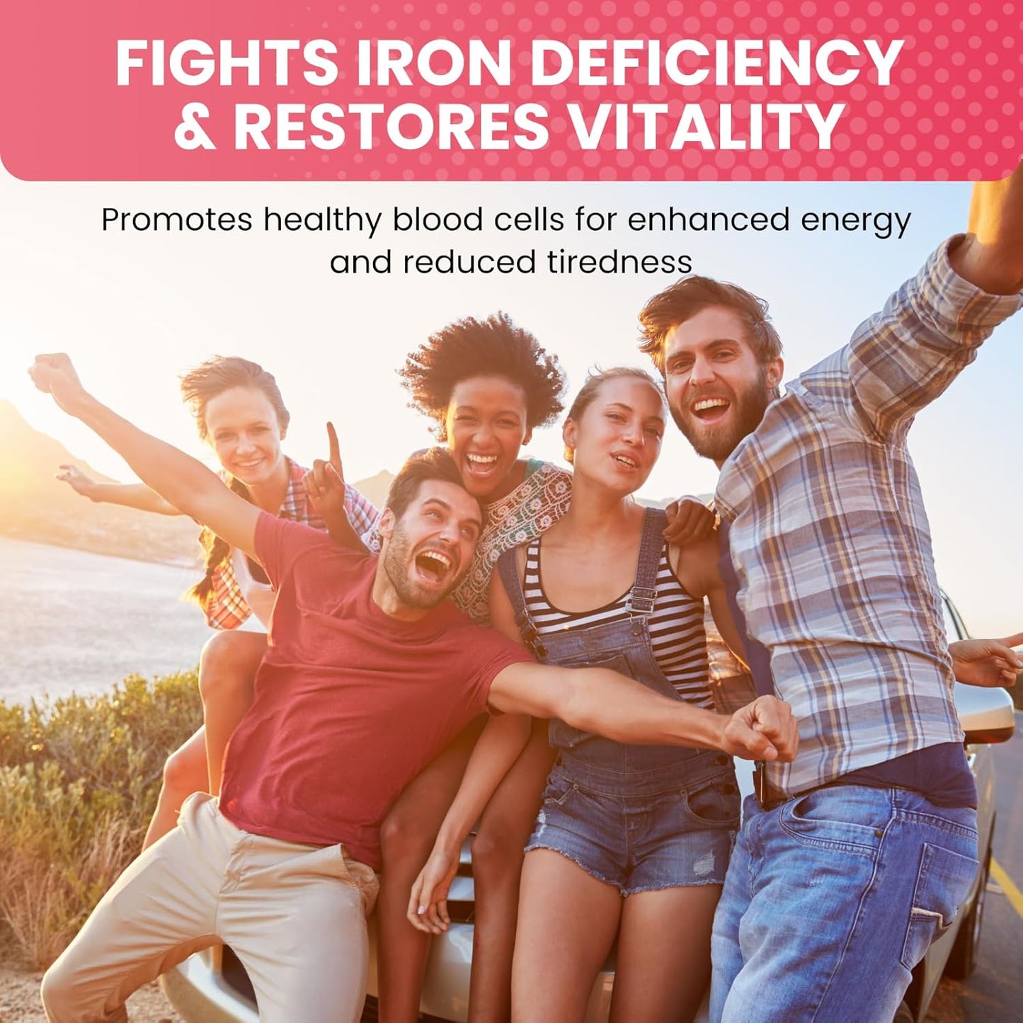 2 Pack Liquid Iron Supplement for Women, Men & Kids - Liquid Iron Drops with Folate, Vitamin C, B6, B12 for Anemia, Red Blood Cell, Energy Support - Strawberry Flavor