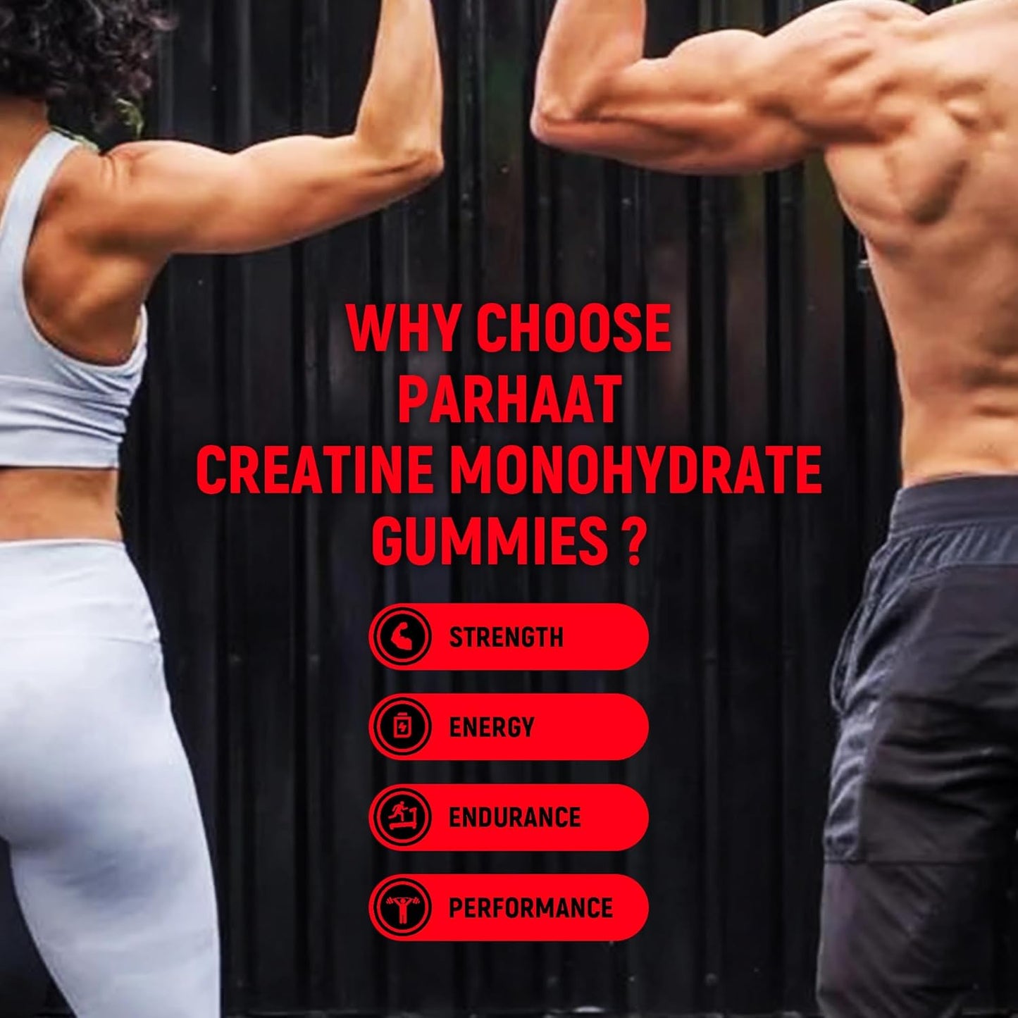 Creatine Monohydrate Gummies 5g for Men & Women - Boost Focus,Strength, and Endurance, Anti-Melting Formula, Vegan, Gluten-Free, Non-GMO, 2.5 Gram Creatine per Gummy (Strawberry 90 ct)