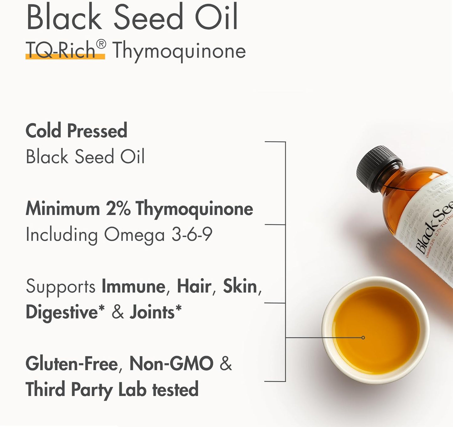 adalin Black Seed Oil Liquid 8.4 fl oz | Nigella Sativa Seed Oil | High Thymoquinone | Cold Pressed | Glass Bottle | Blackseed | Vegan | Gluten Free