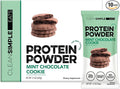 Clean Simple Eats Whey Protein Powder, Mint Chocolate Cookie Flavor, Naturally Sweetened, 100% Grass Fed Protein Powder with Digestive Enzymes, No Artificial Ingredients, Gluten Free, 10 Stick Packs