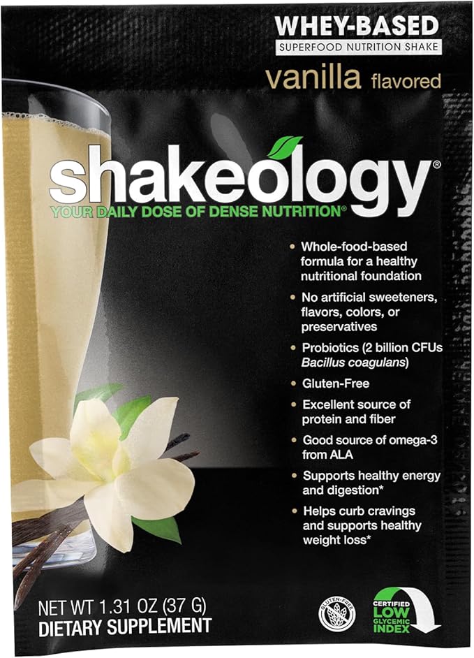 BODi Shakeology Whey-Based Protein Powder – Gluten-Free Superfood Shake with Vitamins & Minerals – Helps Support Healthy Weight Loss & Gut Health, Vanilla, 14 Individual Packets