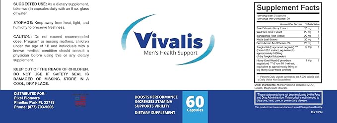 VIVALIS Pills Advanced Formula Supplement Pro Maximum Strength Support, Capsules for Health Support Premium Formula (60 Capsules) (1)
