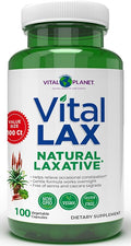 Vital Planet - Vital Lax Natural Laxative Cleanse Supplement for Occasional Constipation, with Magnesium Hydroxide, Slippery Elm, Aloe, and Triphala to Support Bowel Regularity 100 Capsules