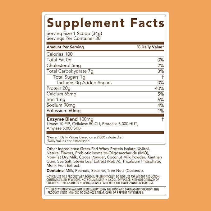 Clean Simple Eats Whey Protein Powder, Chocolate Peanut Butter Flavor Naturally Sweetened, 100% Grass Fed Protein Powder with Digestive Enzymes & No Artificial Ingredients, Gluten Free, 30 Servings