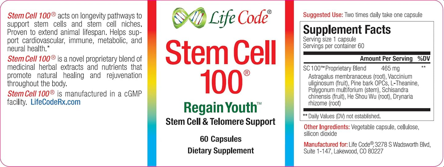 Life Code Stem Cell 100-100% Vegetarian Anti-Aging & Stem Cell Supplement