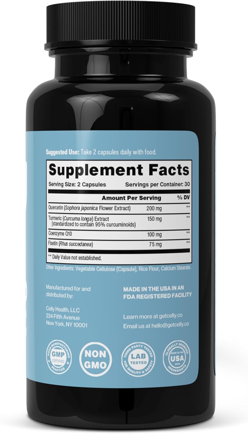 Senolytic Complex | Longevity Supplement for Healthy Aging and Cellular Health with Quercetin and Fisetin | Targets Senescent Cells | 30 Servings | Non-GMO & 3rd Party Tested
