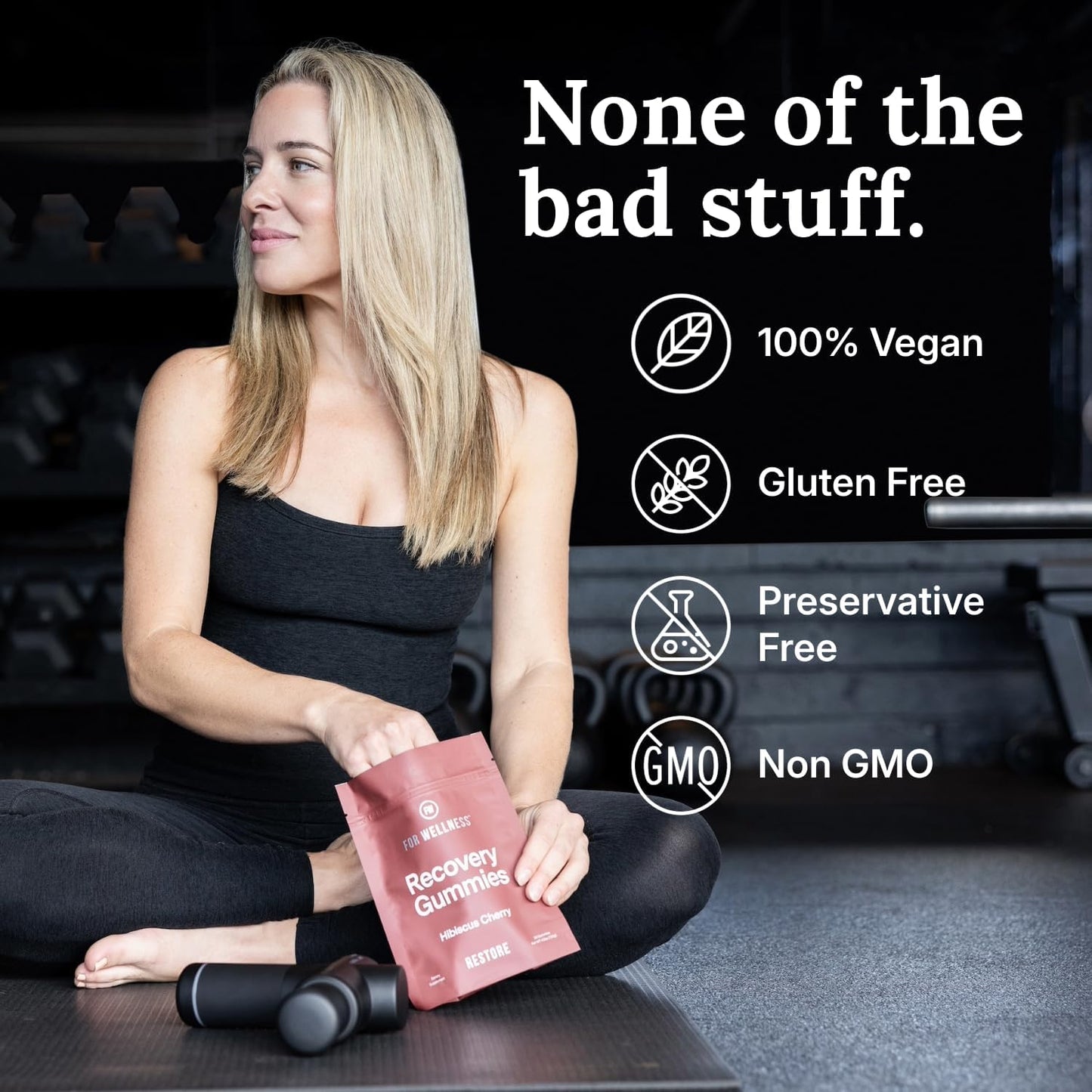 For Wellness Recovery Gummies Restore | Tart Cherry Energy Supplements with Electrolytes for Muscle Soreness, Post-Workout Performance & Recovery | Vegan, Non-GMO, 30 Count