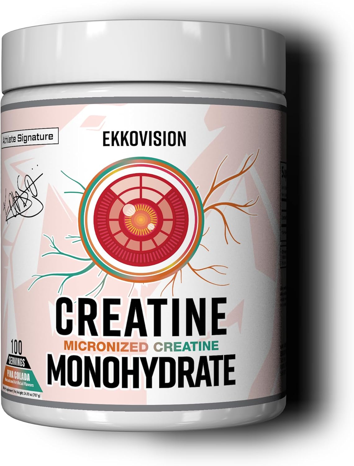 Creatine Monohydrate Powder, Micronized, Pina Colada, Pre Workout & Post Workout Supplement for Men & Women, Energy Support, Easy to Mix in Shakes, Smoothies & Beverages, 100 Servings