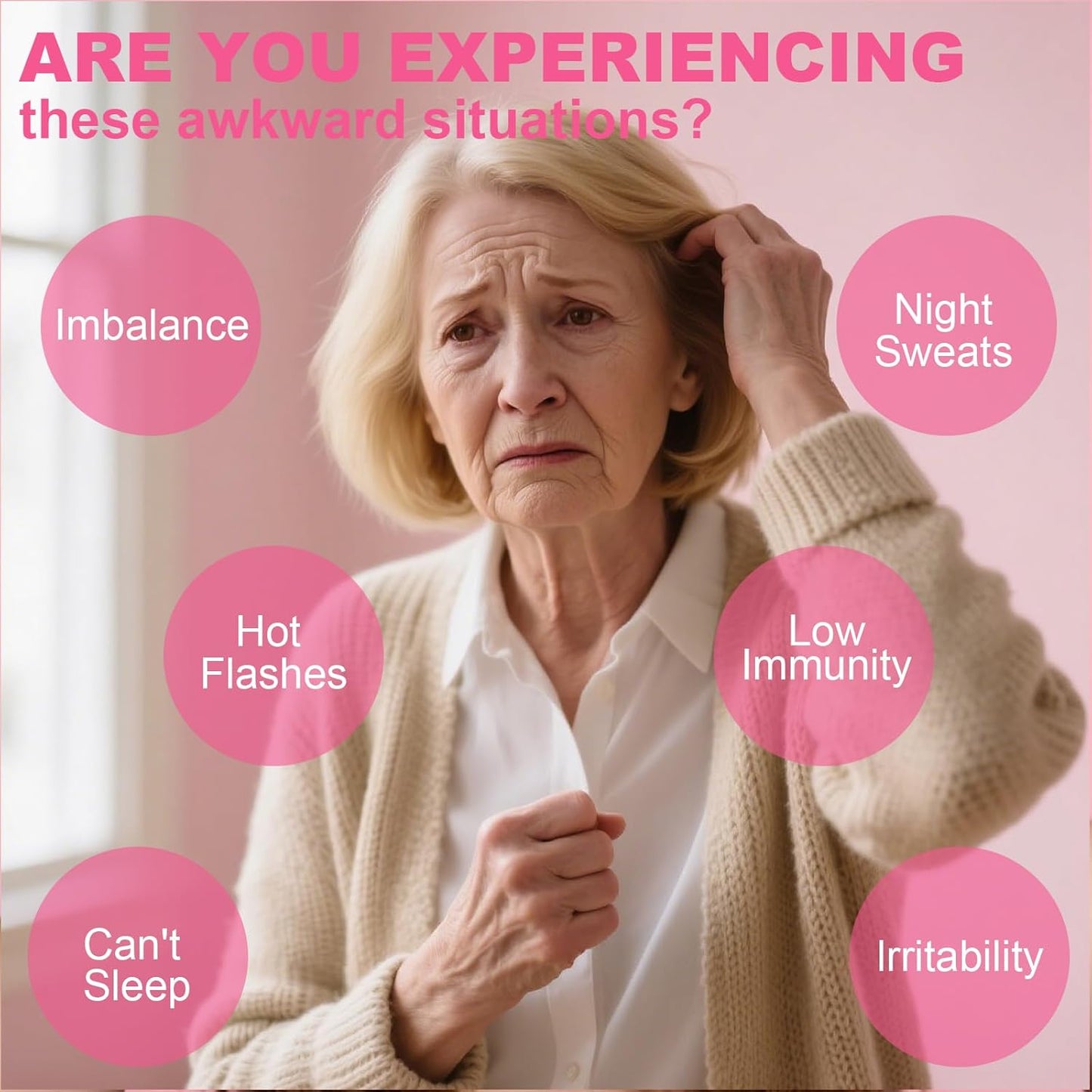 Menopause Support Capsules with Vitamin B6 D3 & Ashwagandha, Black Cohosh, Chasteberry Extract - Hot Flash & Mood Support,150 Count