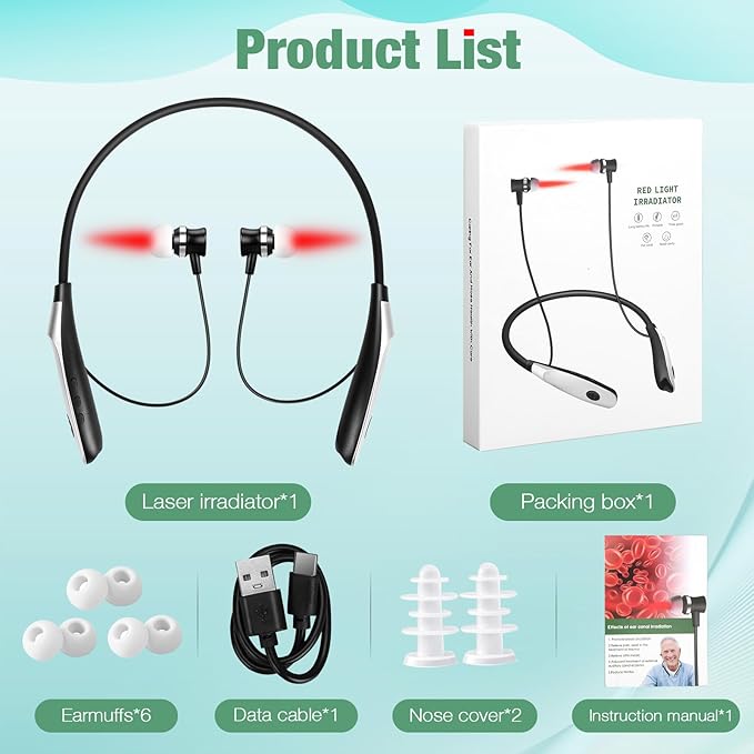 Upgraded 2-in-1 Red Light Wellness Device for Nose & Ear – 650nm LED Wearable with Red Light Therapy,Auto Timer, Supports Rechargeable,Ear Comfort,Daily Care