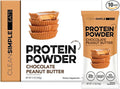 Clean Simple Eats Whey Protein Powder, Chocolate Peanut Butter Flavor Naturally Sweetened, 100% Grass Fed Protein Powder with Digestive Enzymes & No Artificial Ingredients, Gluten Free, 10 Stick Packs