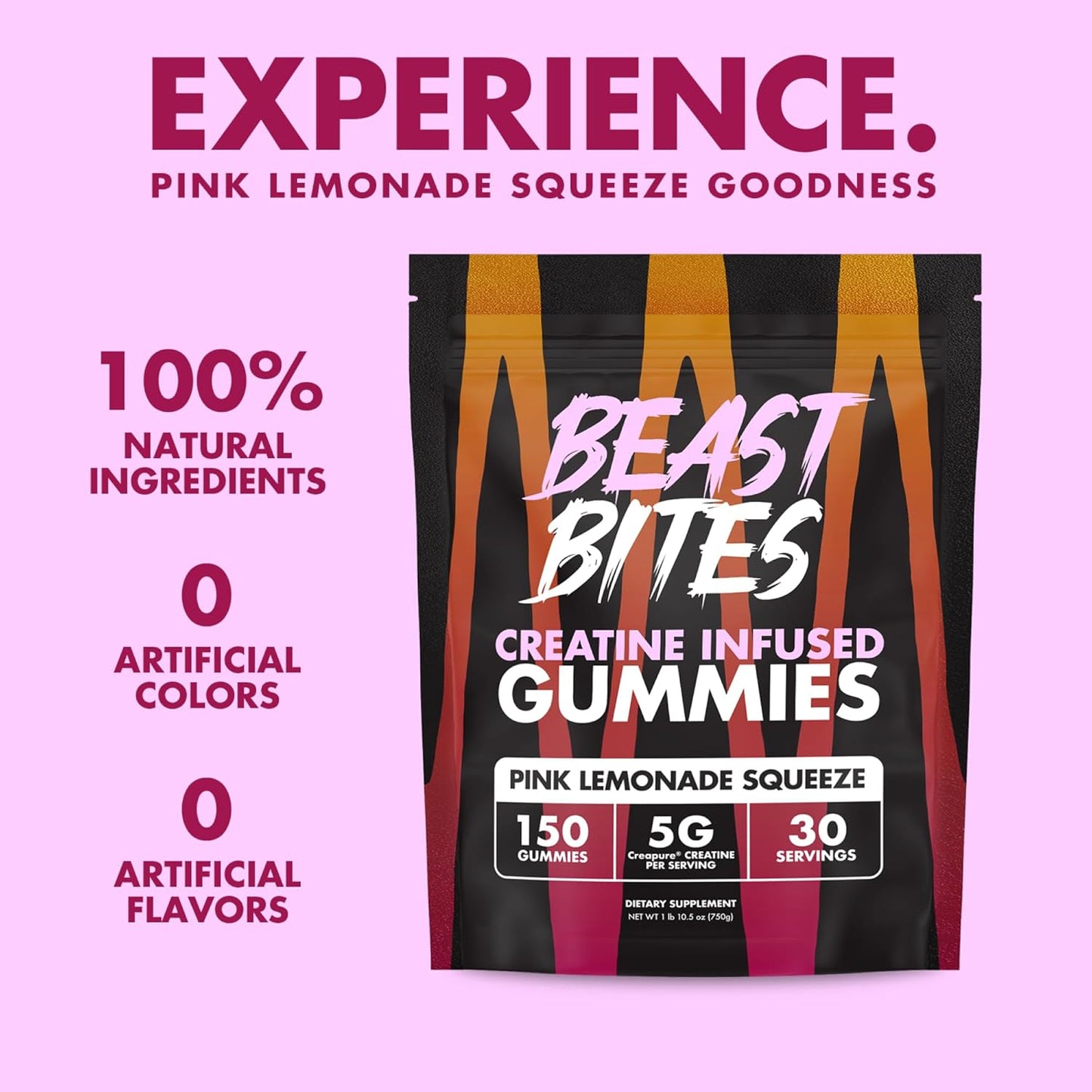 Creatine Infused Gummies - 5g Creapure Creatine Monohydrate Per Serving - NSF Certified for Sport - 30 Servings
