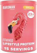BIRDMAN Fitmingo Vegan Protein Powder with Inositol, Collagen Boosters, Hyaluronic Acid and Vitamins | Low Carb, Dairy Free, Low Calorie | 23g Plant Based Vanilla Protein Powder with Myo-Inositol