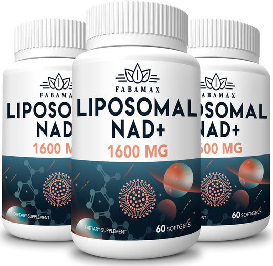 1600 mg Liposomal NAD Supplement, 98% Pure NAD+ Supplement, Superior Absorption, Alternative to Nicotinamide Riboside or NADH to Boost NAD+ for Aging Defense, Energy, Longevity, 180 Softgels