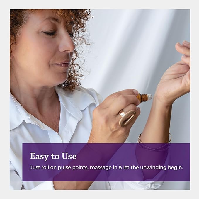 Silk Road Organic Lavender Essential Oil Roll On, USDA Certified, Calming, Relaxation & Sleep - 10 ml Aromatherapy Roller