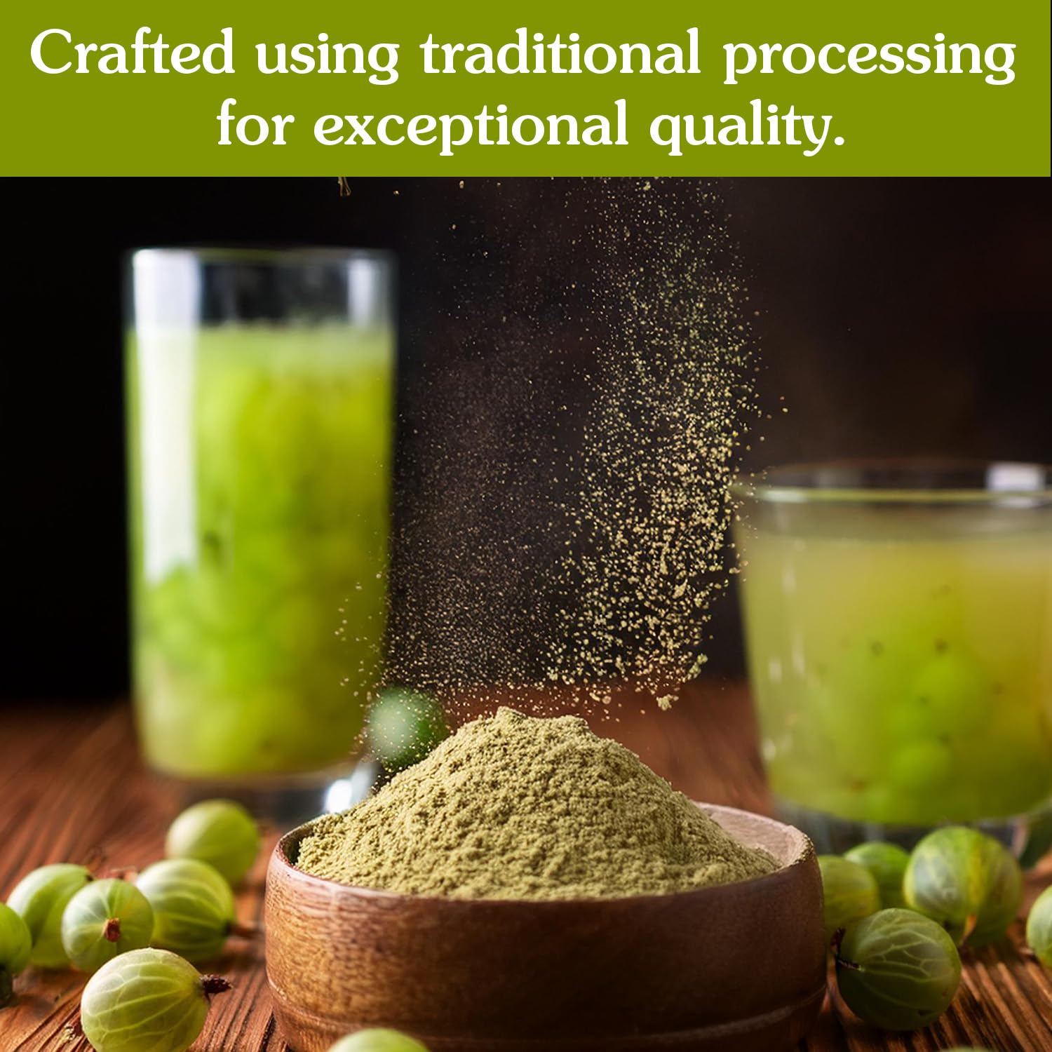 Ancient Roots Gooseberry Powder -100% Pure & Natural, Non-GMO, Gluten-Free, Finely Ground Amla for Smoothies, Teas, and Recipes, 10.5 oz Resealable Bag