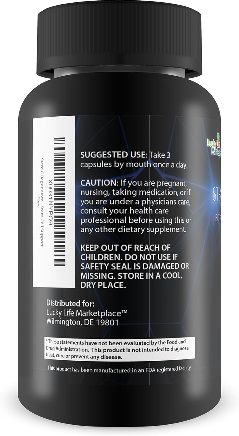 Stem C Regenerate - Natural Stem Cell Support - Help Support Boosted Natural Stem Cells, Aid Reduced Inflammation, and Oxidation - Best Stem Cell Supplements Self Proclaimed