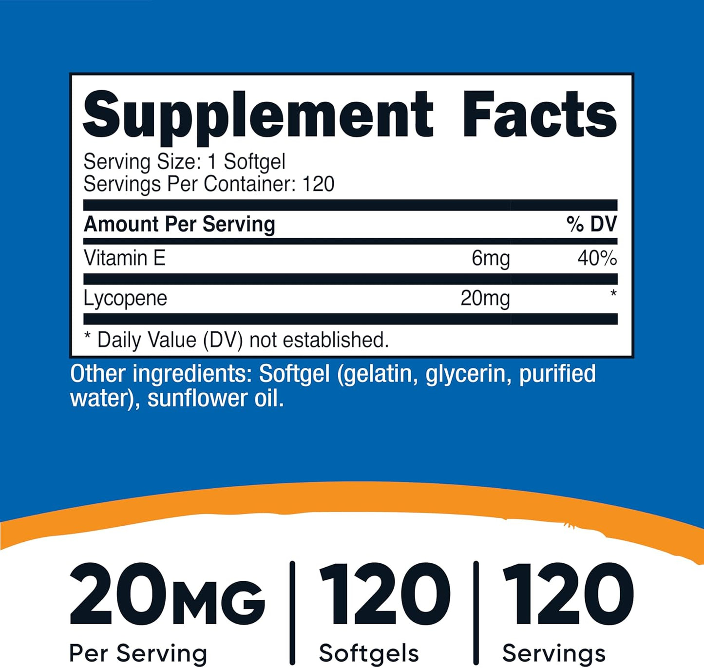 Nutricost Lycopene (20mg) 120 Softgels - Gluten Free, Non-GMO