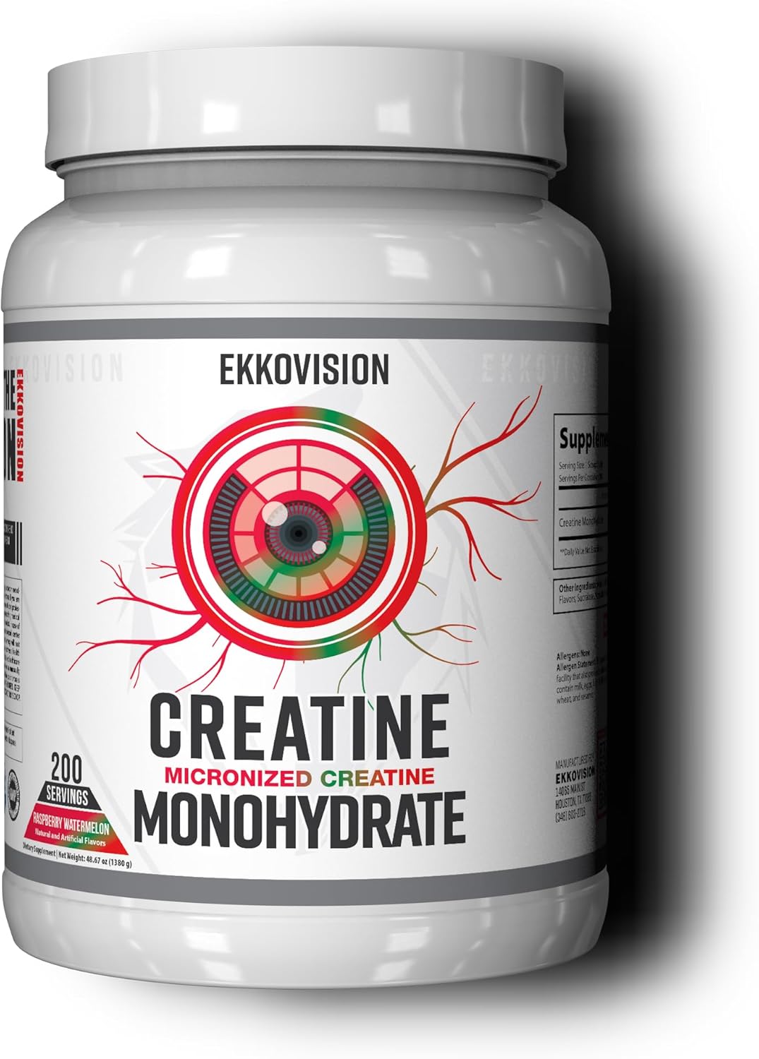 Creatine Monohydrate Powder, Micronized, Raspberry Watermelon, Pre & Post Workout Supplement for Men and Women, Energy Support, Easy to Mix in Shakes, Smoothies & Beverages, 200 Servings