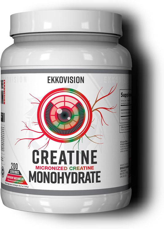 Creatine Monohydrate Powder, Micronized, Raspberry Watermelon, Pre & Post Workout Supplement for Men and Women, Energy Support, Easy to Mix in Shakes, Smoothies & Beverages, 200 Servings