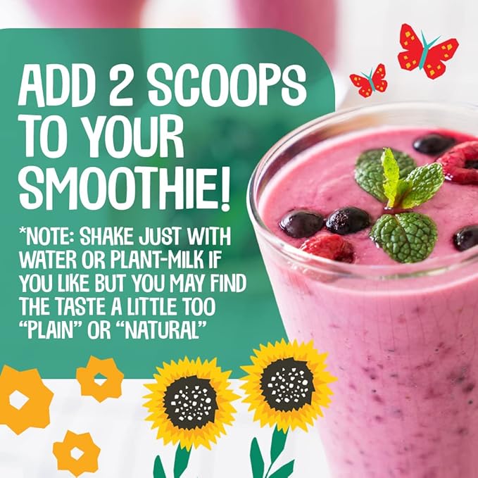 EarthChimp Organic Vegan Protein Powder - with Probiotics - Non GMO, Dairy Free, Non Whey, Plant Based Protein Powder for Women and Men, Gluten Free - 52 Servings, 64 Oz (Plain & Unsweetened)