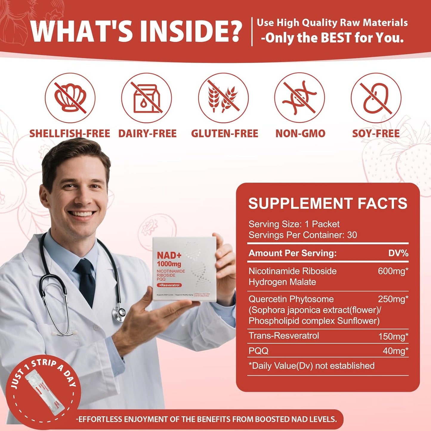 1000mg High-Potency Liquid Supplement, Nicotinamide Riboside & Resveratrol with PQQ, Boosts Cellular Energy, Focus & Healthy Aging - 2 Pc