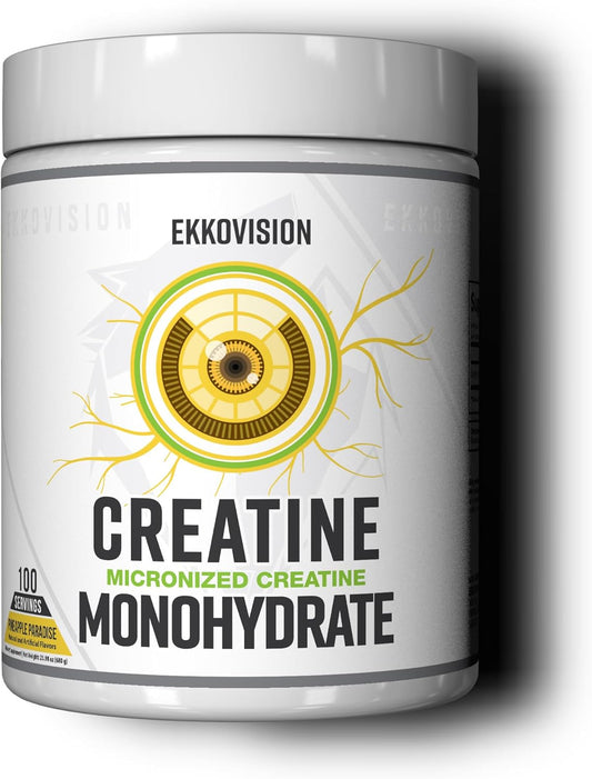 Creatine Monohydrate Powder, Micronized, Pineapple Paradise, Pre Workout & Post Workout Supplement for Men and Women, Energy Support, Easy to Mix in Shakes, Smoothies & Beverages, 100 Srvgs