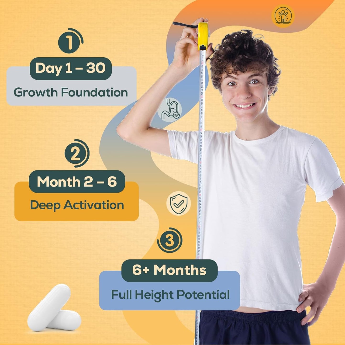 25-in 1 Bone Strength Supplement - for Natural Growth, Digestion and Stress - High Absorption - Calcium, Magnesium, Zinc, Ashwaganda and Multivitamins for Age 12+ | 2 Bottles