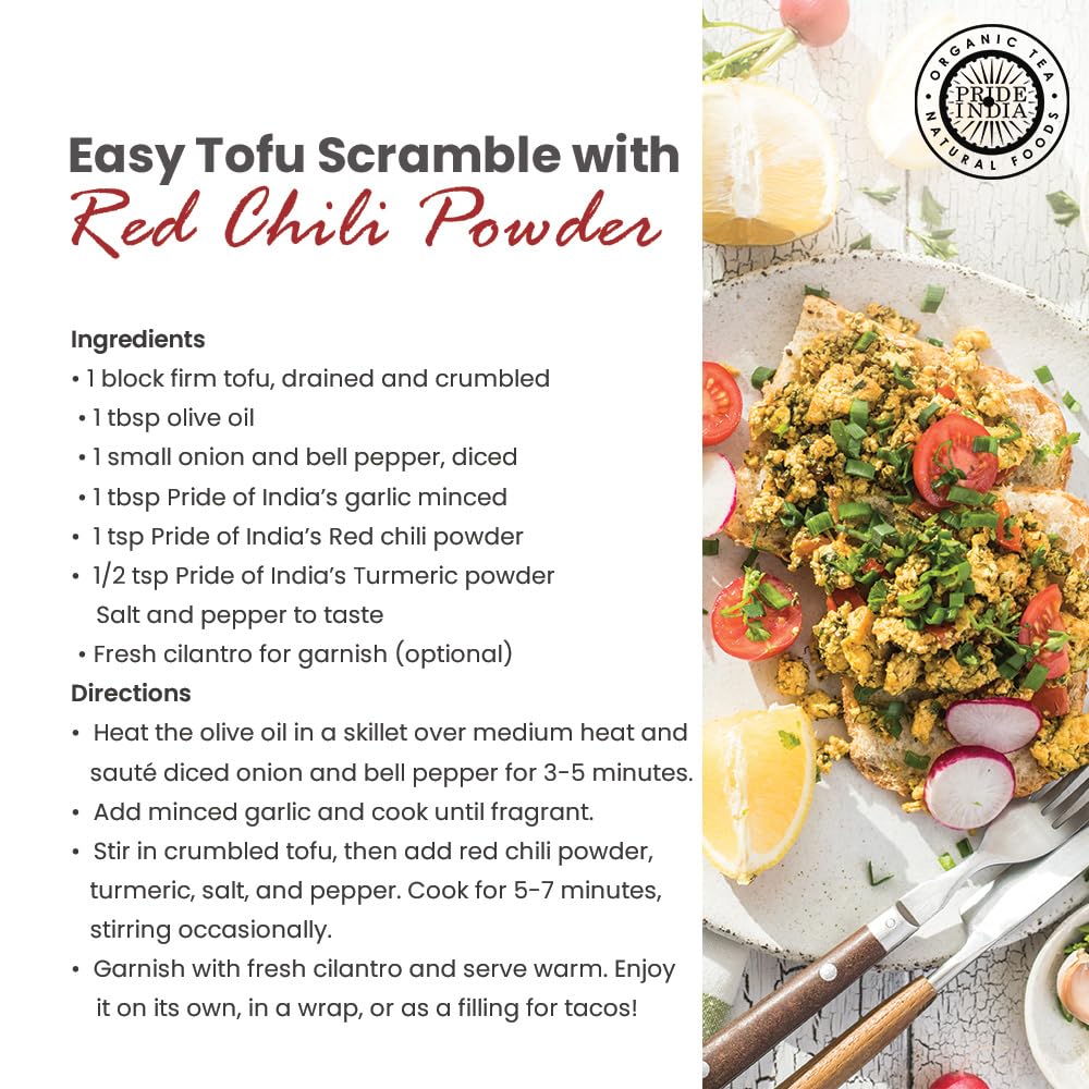 Pride Of India - PACK of 6 - Red Chili Ground – Traditional Indian Spice – Ideal for Gourmet & Savory Dishes Dishes – GMO/Gluten Free – Easy to Store - 8oz. Medium Dual Sifter Jar