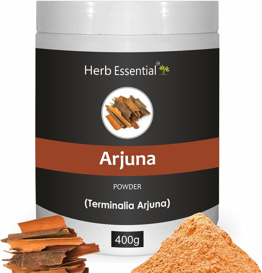 14.10 Ounce Arjuna Powder, Terminalia Arjuna Bark Supplement, Polvo de corteza de Arjuna, No Preservatives, Vegan and GMP Certified- 14.10 Ounce (400g Pack of 1)