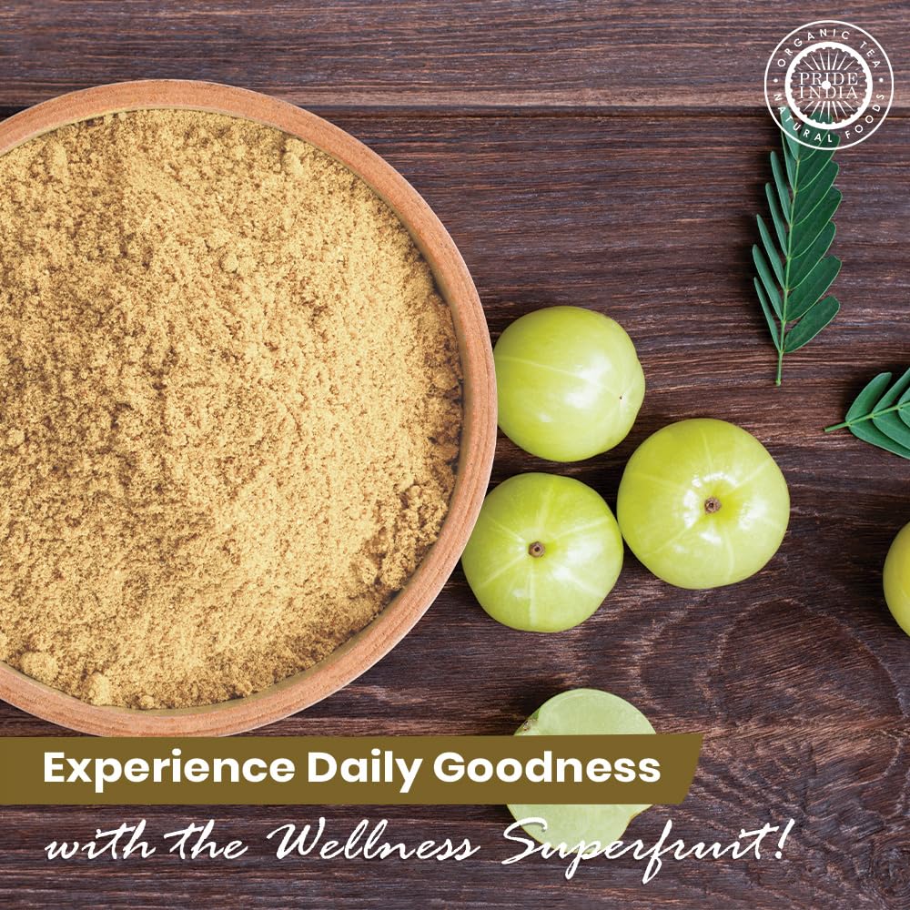 Pride of India – Amla Powder – Gourmet Spice – Tangy & Savory – Pure Indian Gooseberry Ground – Antioxidant Rich – GMO/Gluten Free – Easy to Use – 7 oz. Medium Dual Sifter Jar