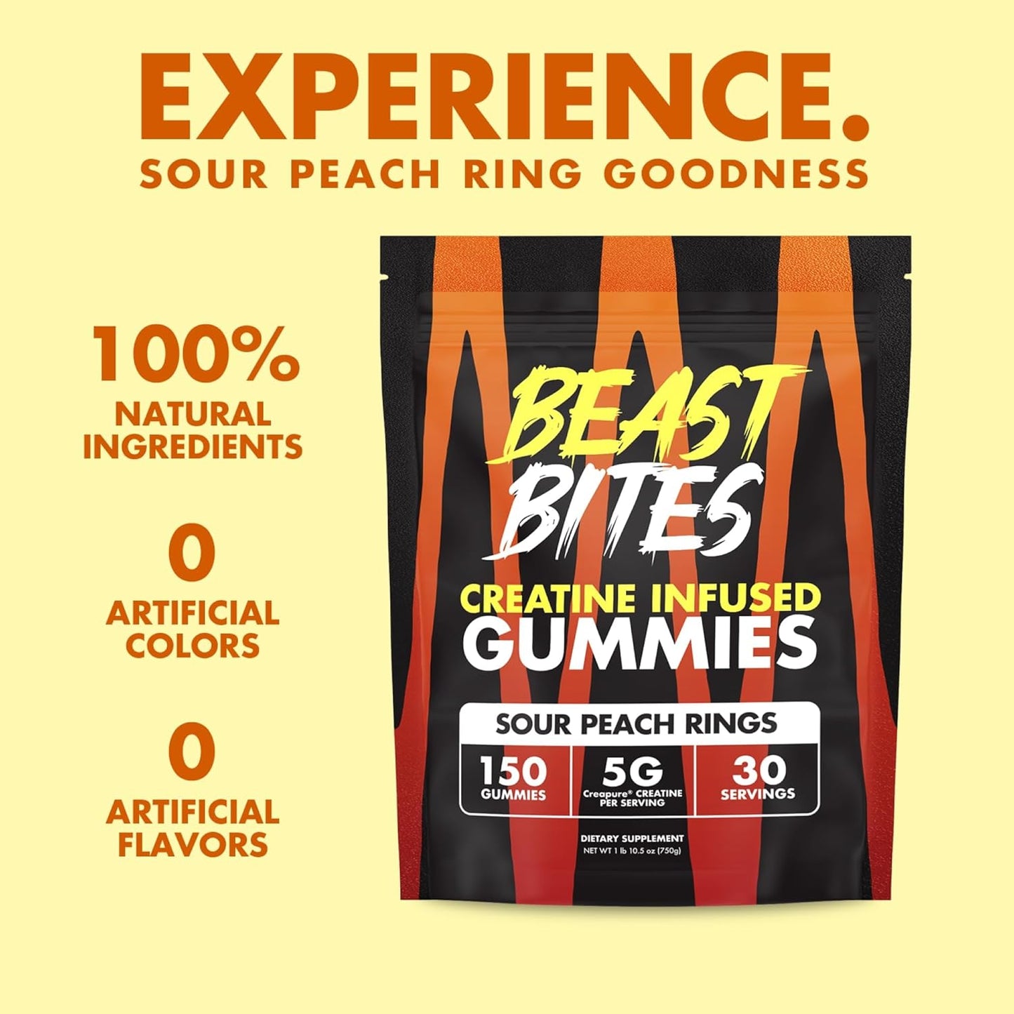 Creatine Infused Gummies - 5g Creapure Creatine Monohydrate Per Serving - NSF Certified for Sport - 30 Servings