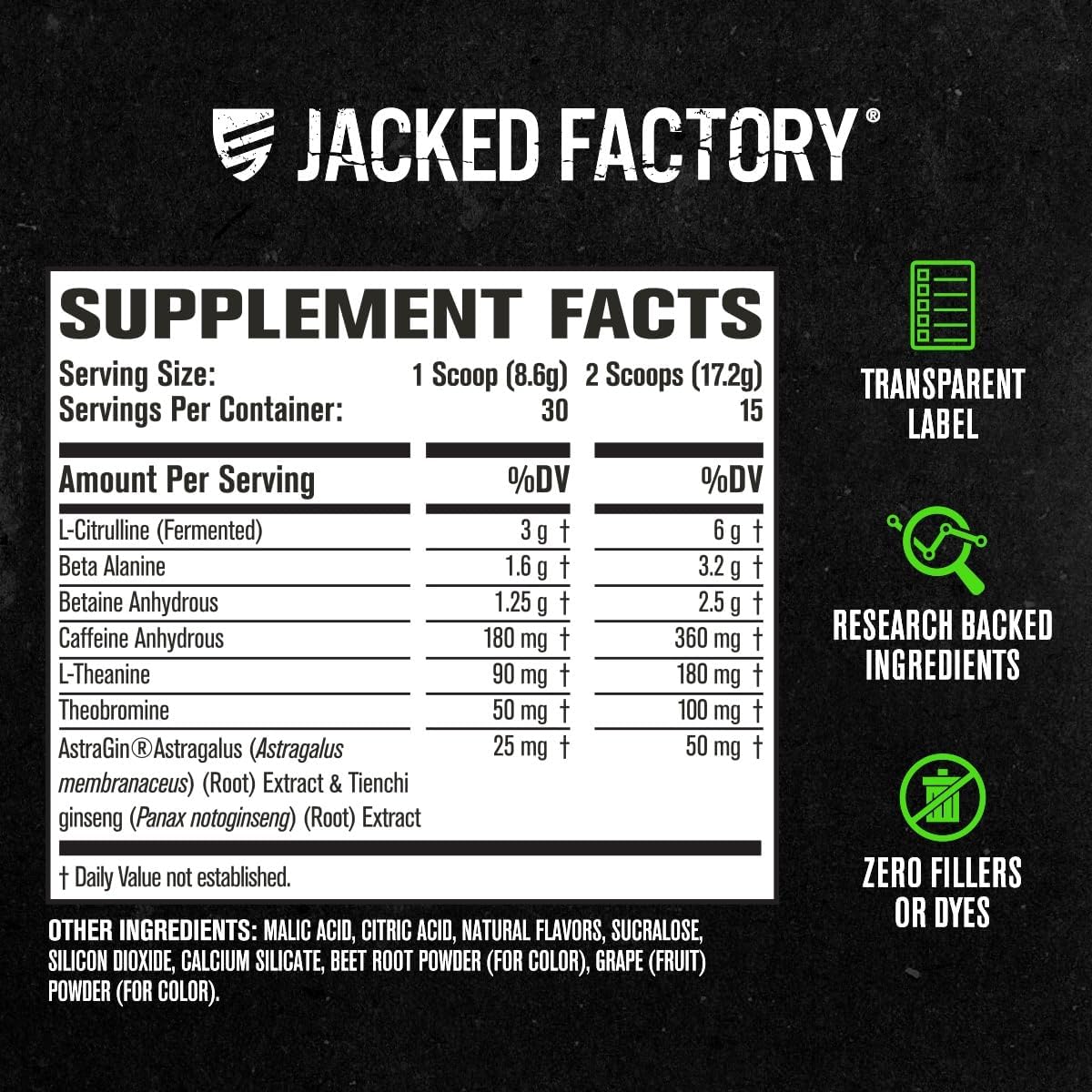 Jacked Factory NITROSURGE Pre Workout Supplement - Endless Energy, Instant Strength Gains, Clear Focus and Intense Pumps - NO Booster & Powerful Preworkout Energy Powder - 30 Servings, Black Cherry