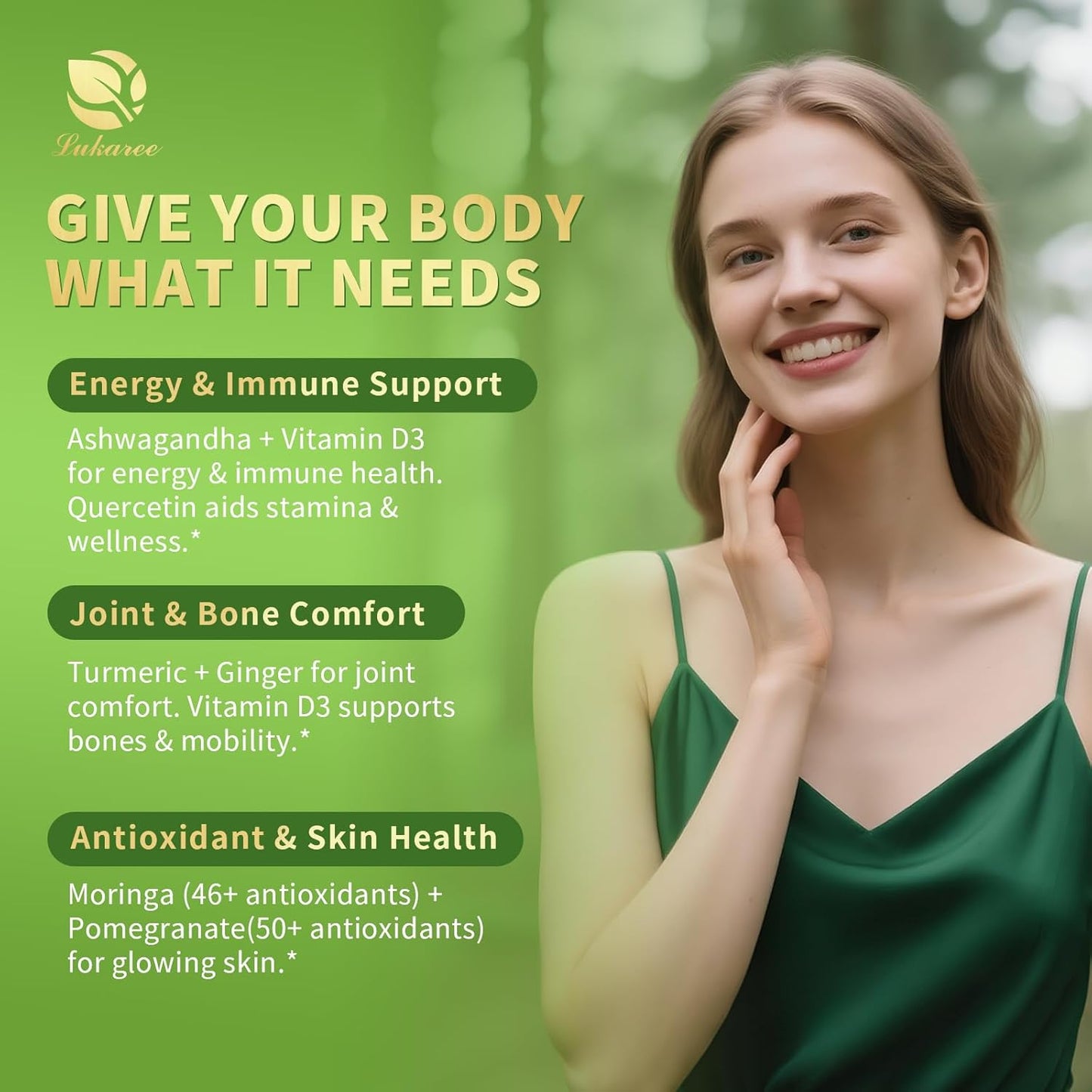 12-in-1 Lipsomal Moringa Leaf Drops with Ashwagandha Turmeric Quercetin, 98% Absorption & 30:1 Pure Moringa Extract for Energy Immune Joint Digestive Support, Vegan Non-GMO Gluten-Free