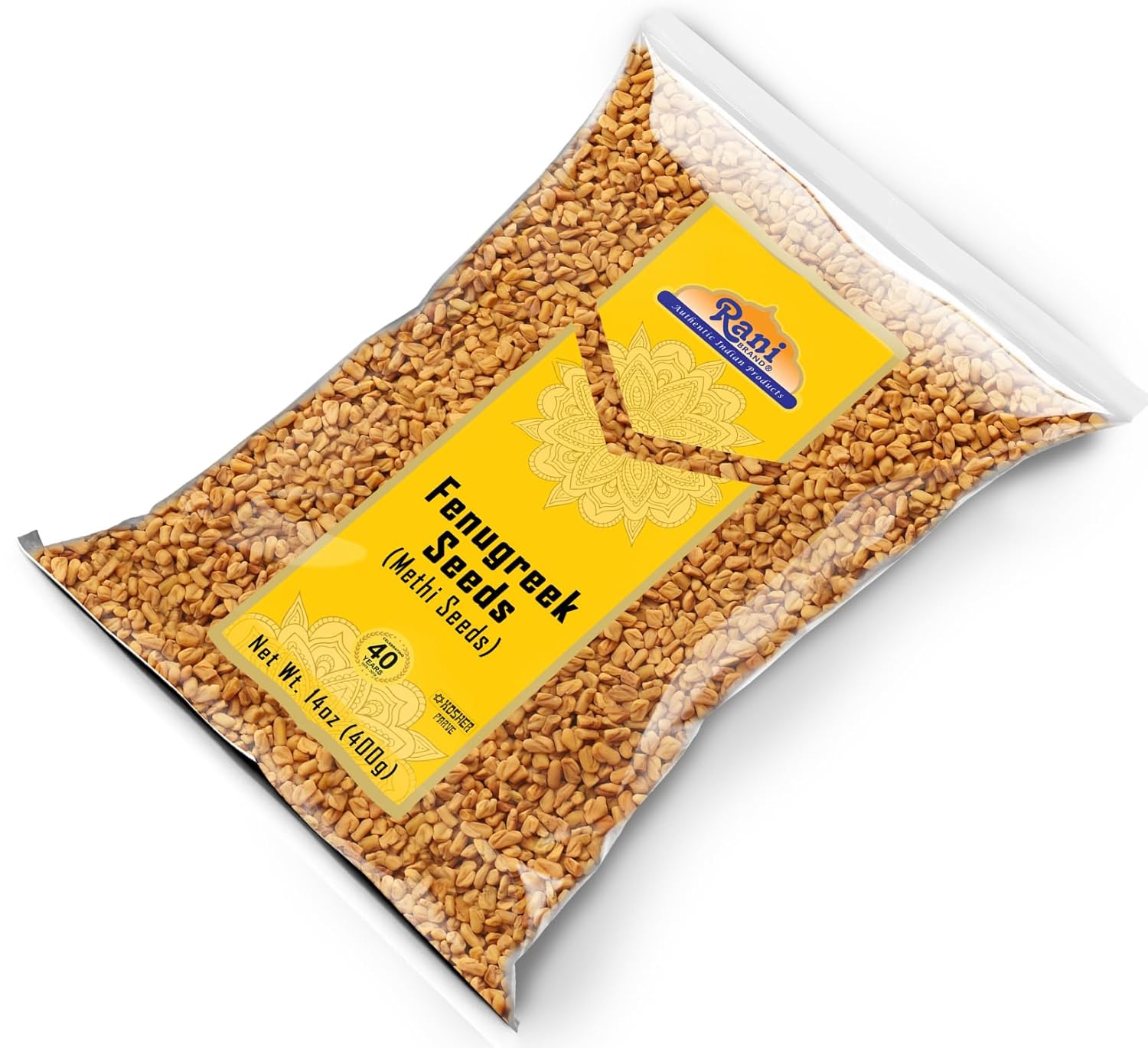 Rani Fenugreek (Methi) Seeds Whole 14oz (400g) Trigonella foenum graecum ~ All Natural | Vegan | Gluten Friendly | Non-GMO | Kosher | Indian Origin, used in cooking & Ayurvedic spice