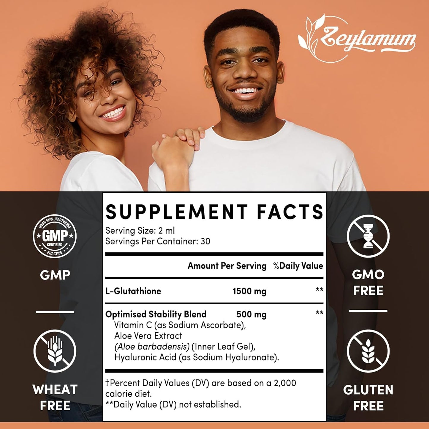 2000MG Liposomal Glutathione Liquid Drops, Ultra High Absorption, Natural Detoxification, Immune System & Skin Supprot*, L-Glutathione, Vitamin C & Hyaluronic Acid, Capsules Alternative, 12.12 OZ