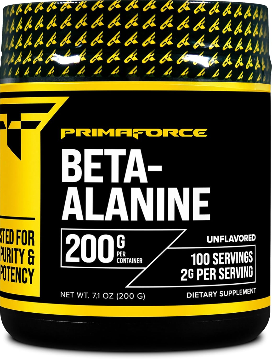 Primaforce Beta Alanine Powder, Unflavored, 200 Grams - Gluten Free, Non-GMO Supplement for Men and Women