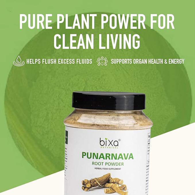 bixa BOTANICAL Punarnava Powder, Boerhavia Diffusa – Supports Kidney Detox and Liver Health – Steam Treated, Vegan, Non-GMO, 100% Pure Ayurvedic Herbal Supplement, 16 Oz